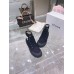 BOTA CELINE DE COURO COM LONA